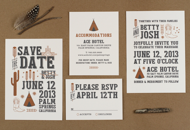 desert sky wedding invitations