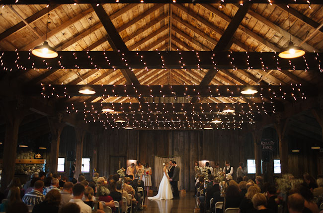 barn wedding ribbon backdrop