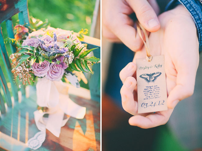 butterfly wedding date tag
