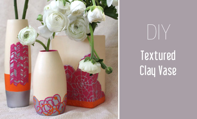 DIY Clay textured vase
