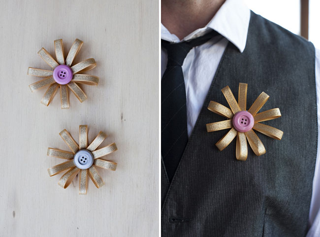 DIY fabric button boutonniere