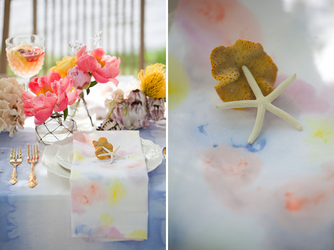 watercolor stained linens