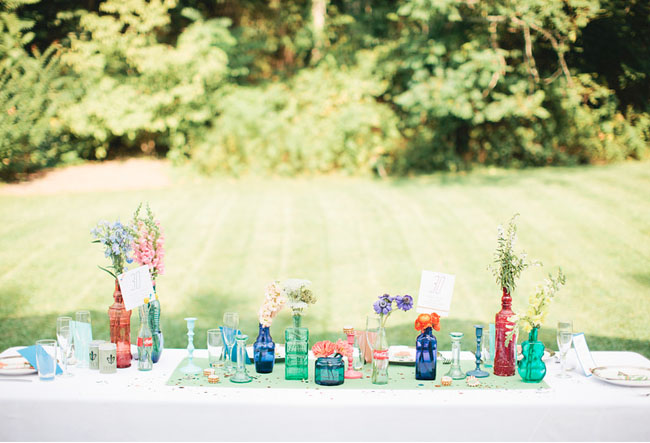 multiple colored vases