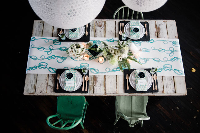 knotted paper table runner