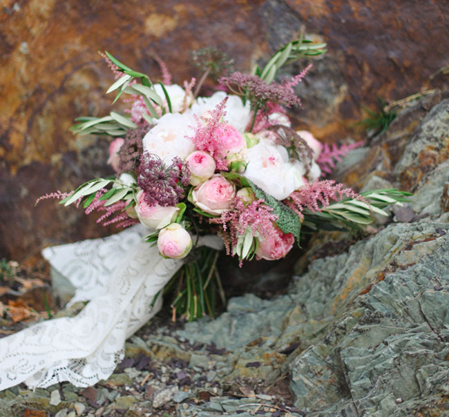 pink whimsical rock bouquet