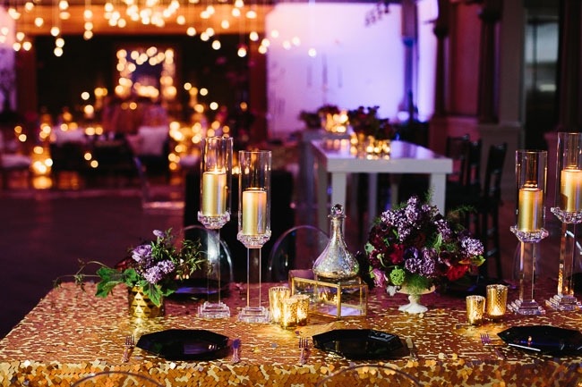 gold hanging square sequin tablecloth